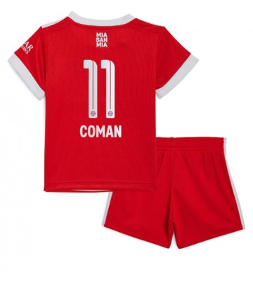Bayern Munich Kingsley Coman #11 babykläder Hemmatröja barn 2022-23 Korta ärmar (+ Korta byxor)